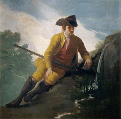 Картина Охотник у ручья - Гойя Франсиско 