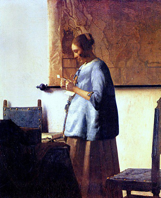 Картина Жінка в блакитному читання листа - Вермеєр Ян 