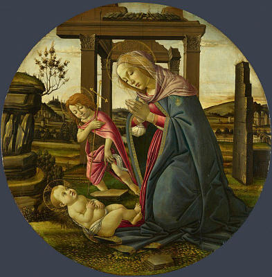 Картина Майстерня Боттічеллі. Поклоніння Немовляті - Боттічеллі Сандро 