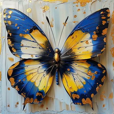 Картина Сине-желтая бабочка - Искусственый Интеллект 