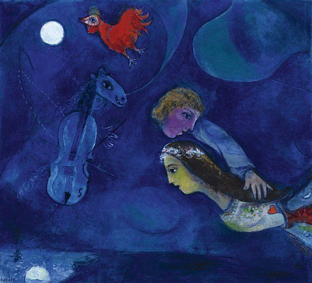 Картина Червоний півень вночі - Шагал Марк 